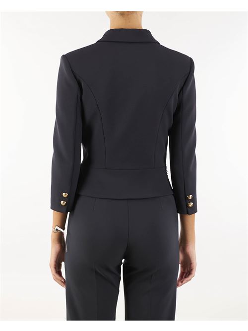 Cropped stretch crêpe jacket with chain Elisabetta Franchi ELISABETTA FRANCHI | Jacket | GIT8546E2110